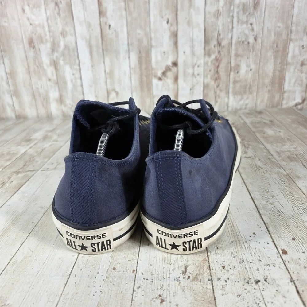 Converse All Star‎ Navy Blue Gold Eyelets Canvas Low Top Sneakers Mens - Picture 3 of 8